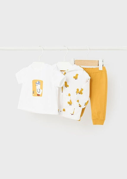 Mayoral Baby Boy 3 Piece T-Shirt Tracksuit, Sweetcorn 14-1816-20