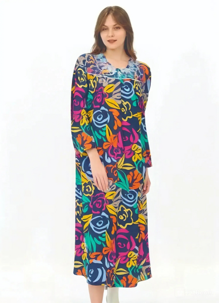 Women's 5cm Long Button Front Cotton Dress 1817