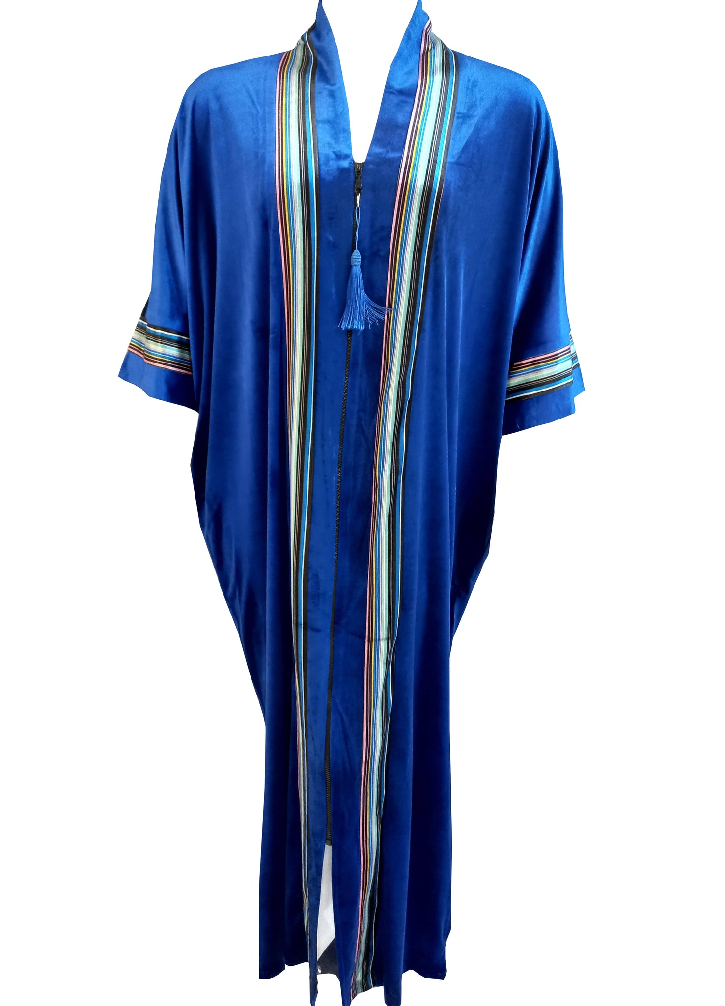 Women's full zip velvet robe dress 4506