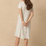 Sage Floral Bloom Waltz Cotton Knit Nightgown 62672-363