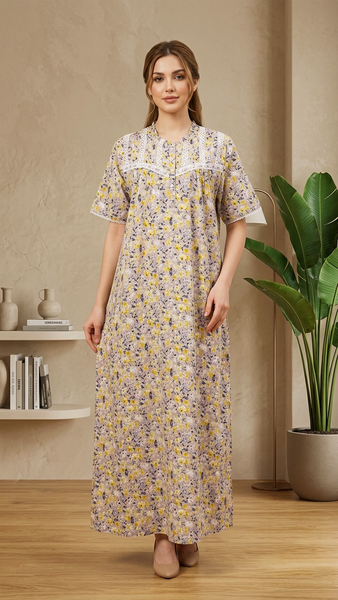 Half-sleeved dress in pure cotton 26-10-A-1