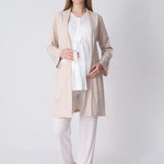 ERDENİZ TEKSTİL  3-Piece Maternity Pajama Set with Lace Details - Maternity Set that Facilitates Breastfeeding 3466