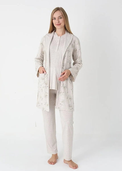 Women's 3-Piece Winter Pajama Set with Mink 25-2452