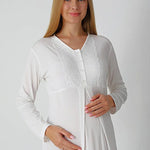 Maternity Sleepwear Set, 2 Pieces, Jacquard Bow Pattern - Sticky Cotton Fabric 25-2311