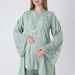 Nursing Pajama Set with Wide Lace Sleeves, 3 Pieces - Luxury Maternity Collection26-3468