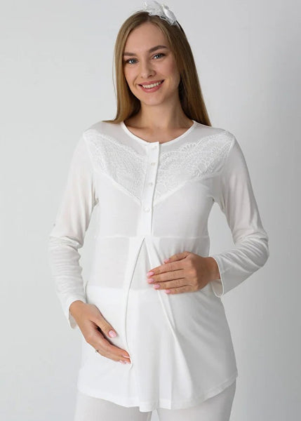 3-Piece Set - Cotton Button-Down Pajamas with Square Jacquard Robe 25-3453