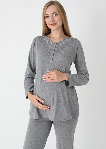Women's 3-Piece Winter Pajama Set with GRAY 25-2452