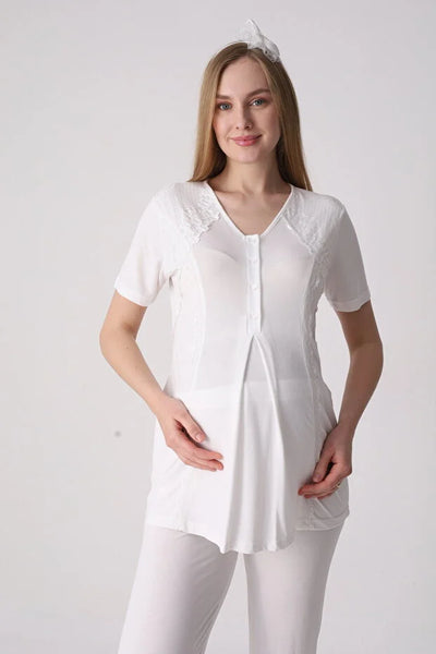 Maternity and Postpartum 3-Piece Pajama & Robe Set  3477