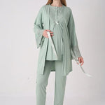 Maternity and Postpartum 3-Piece Pajama & Robe Set  3474