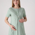 Maternity and Postpartum 3-Piece Pajama & Robe Set  3474