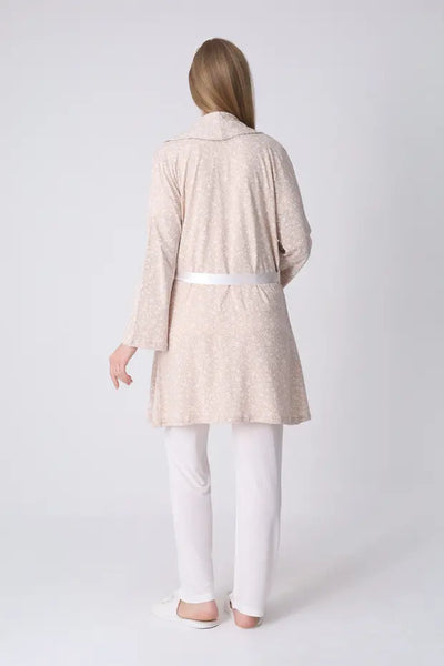 ERDENİZ TEKSTİL  3-Piece Maternity Pajama Set with Lace Details - Maternity Set that Facilitates Breastfeeding 3466