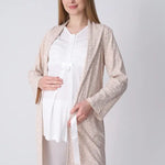 ERDENİZ TEKSTİL  3-Piece Maternity Pajama Set with Lace Details - Maternity Set that Facilitates Breastfeeding 3466