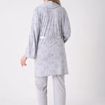 ERDENİZ TEKSTİL  Maternity Sleepwear Set, 3 Pieces, Floral Design, Buttons on the Chest, Made of Cotton and Viscose 3471