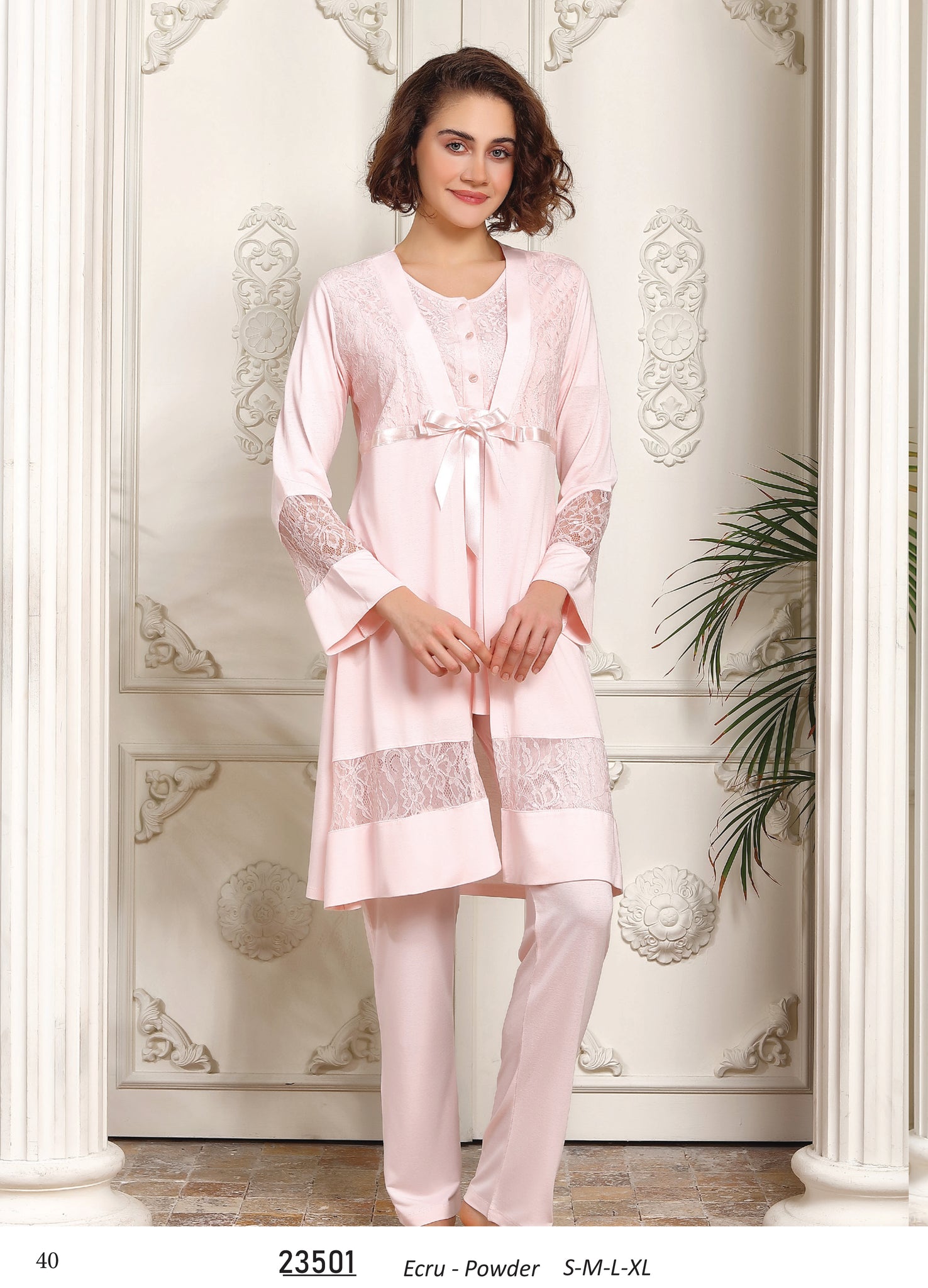 Three-piece cotton pajama from the Turkish brand Tuba 23501