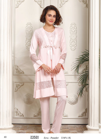 Three-piece cotton pajama from the Turkish brand Tuba 23501