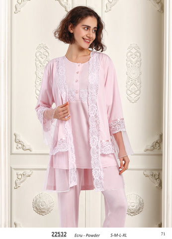 Three-piece cotton pajama from the Turkish brand Tuba 23532