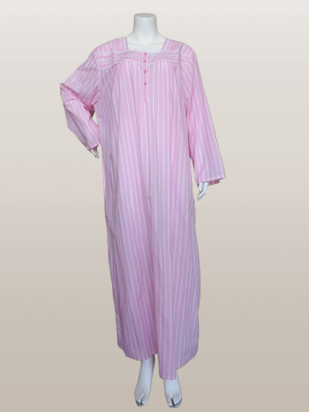Women's striped long-sleeved cotton dress 25-20-B-3