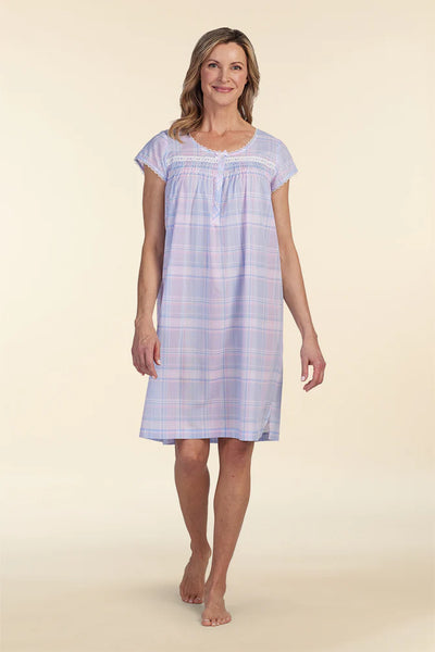 100% COTTON WOVEN SHORT NIGHTGOWN 208703