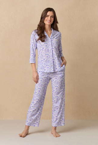 Purple Paisley Cotton Long Pajama Set 92678-520