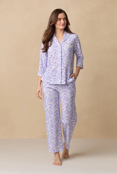 Purple Paisley Cotton Long Pajama Set 92678-520