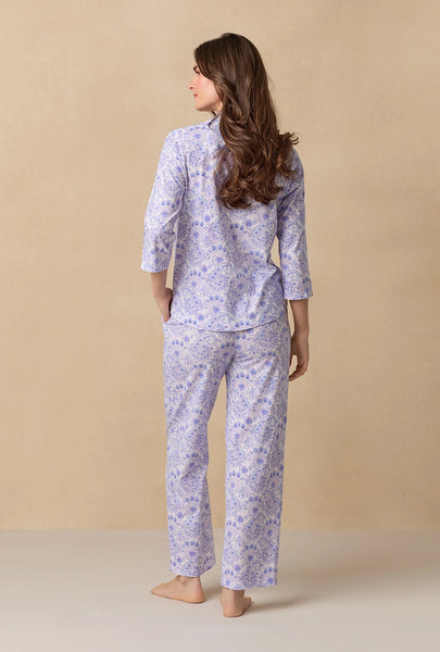 Purple Paisley Cotton Long Pajama Set 92678-520