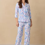 Purple Hydrangea Cotton Long Pajama Set 92678-168