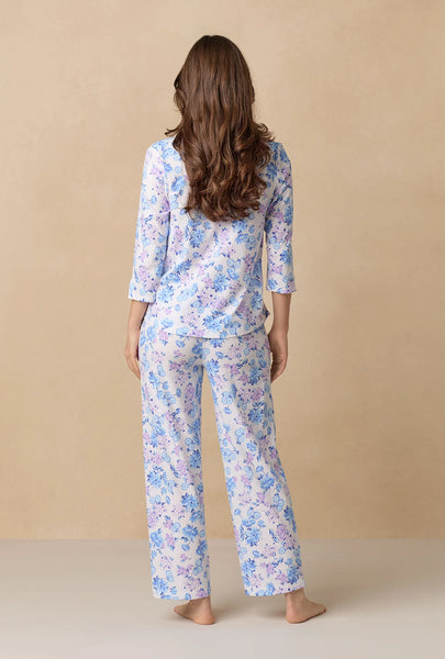 Purple Hydrangea Cotton Long Pajama Set 92678-168