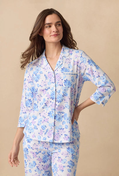 Purple Hydrangea Cotton Long Pajama Set 92678-168