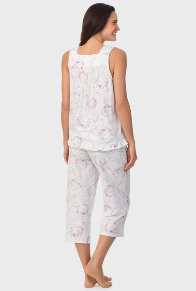 LILAC AND CHERRY BLOSSOM VINEY FLORAL SLEEVELESS CAPRI PANT PJ SET A90003-977