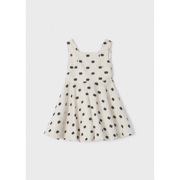 Mayoral Light beige polka dot dress 23-03925-054