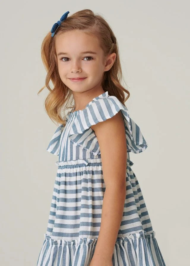 MAYORAL Striped dress light blue Striped dress light blue 3928-24