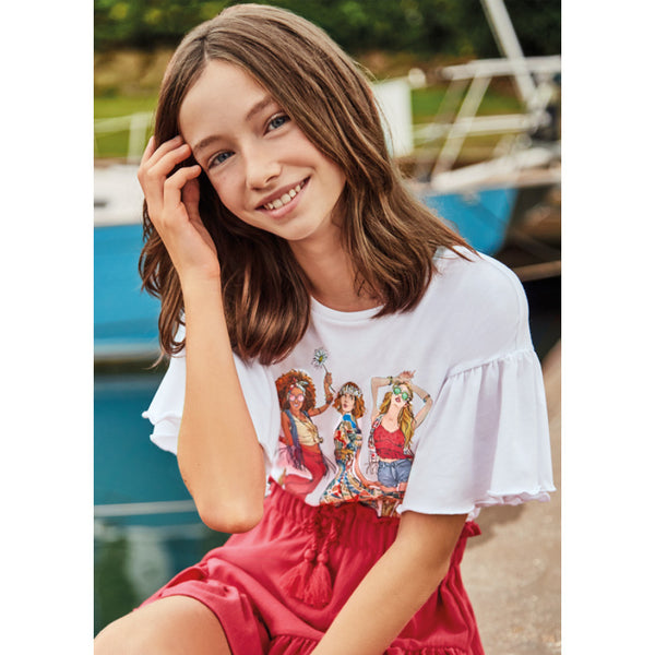 Mayoral S/s girl t-shirt 23-06051 - WhtCarmine