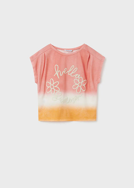 Mayoral 6055 031 - Coral Tie Dye Short Sleeve T-Shirt