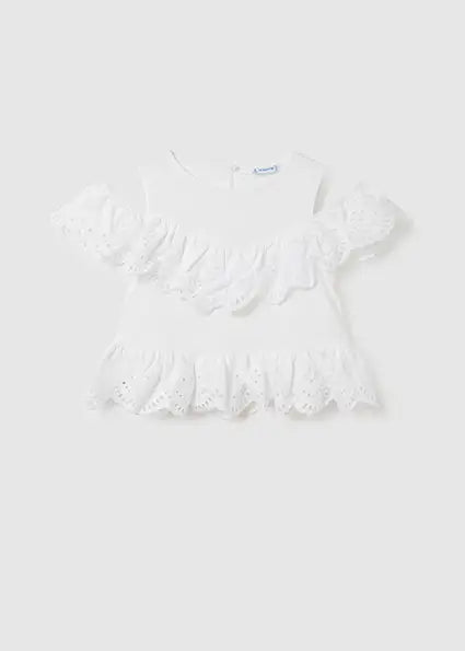 Mayoral White Blouse for Girl 23-06195-078