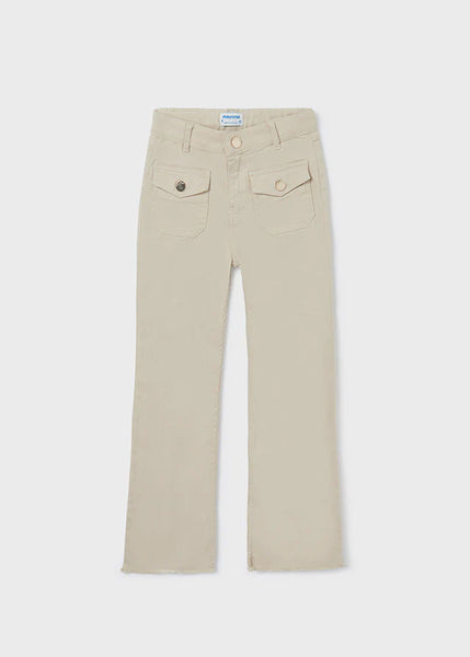 Mayoral Sustainable Cotton Cropped Pants in Oats 6579-81