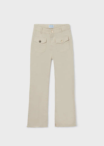 Mayoral Sustainable Cotton Cropped Pants in Oats 6579-81