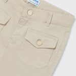 Mayoral Sustainable Cotton Cropped Pants in Oats 6579-81