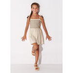 Mayoral Romper w/smocked stitching 23-06841 - 46 Linen