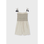 Mayoral Romper w/smocked stitching 23-06841 - 46 Linen