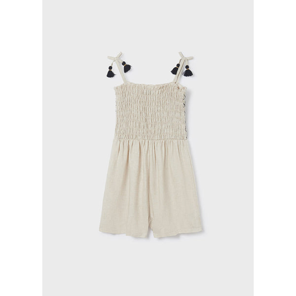 Mayoral Romper w/smocked stitching 23-06841 - Linen