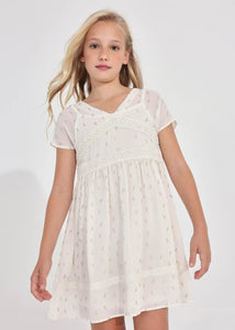 Junior S/S Sheer Dress w/Slip SKU:6920-042