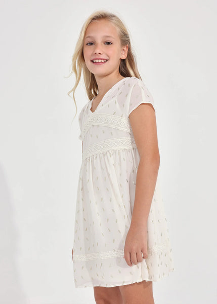 Junior S/S Sheer Dress w/Slip SKU:6920-042