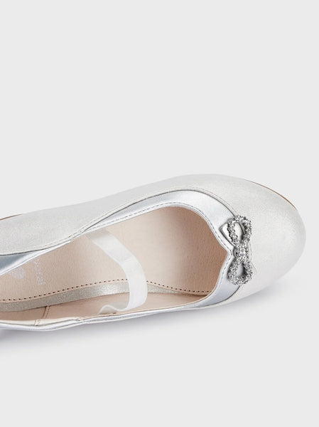 Formal Flats w/Bow Silver SKU:43431-070