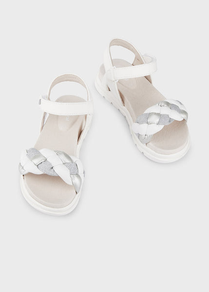 Mayoral Knitted sandals girl Ref. 23-45453-037 White-Silver