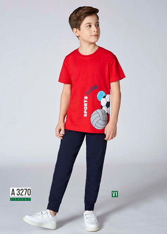 Boys' cotton pajamas, blouse with pants - Sports Club 3270