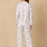 Grey Toile Cotton Long Pajama Set 92679-101