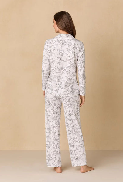 Grey Toile Cotton Long Pajama Set 92679-101