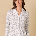 Grey Toile Cotton Long Pajama Set 92679-101