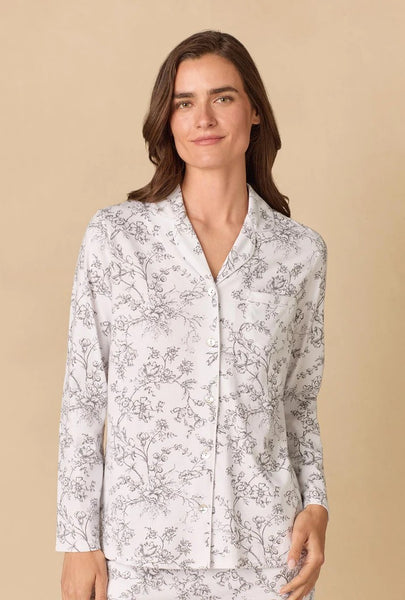 Grey Toile Cotton Long Pajama Set 92679-101