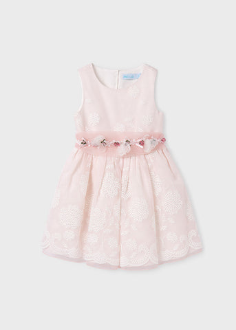 Abel & Lula Children's Dress Organza Embroidered for Girls Pink 24-05031-018